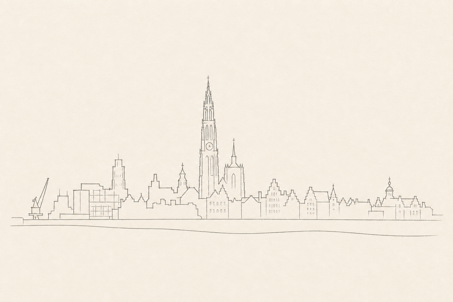 Minimal pencil outline of Antwerp