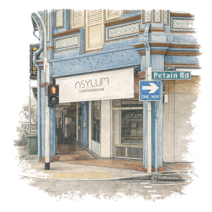 Asylum Coffeehouse Singapore illustration