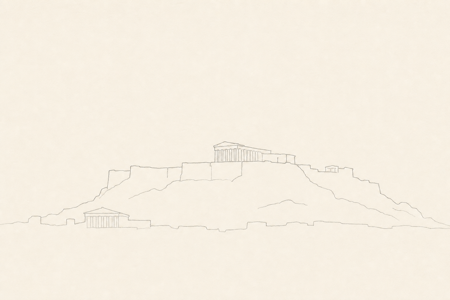 Minimal pencil outline of Athens
