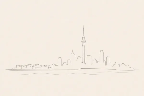 Minimal pencil outline of Auckland