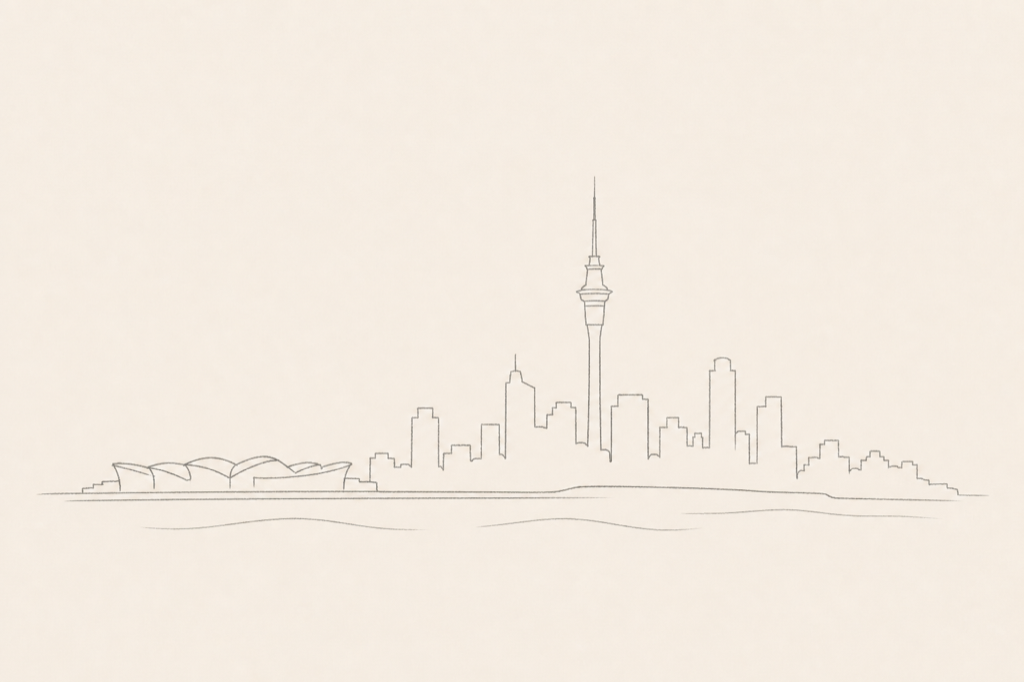 Minimal pencil outline of Auckland