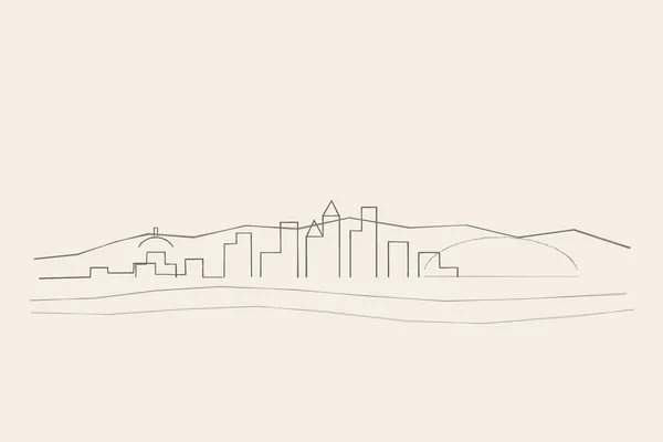Minimal pencil outline of Austin