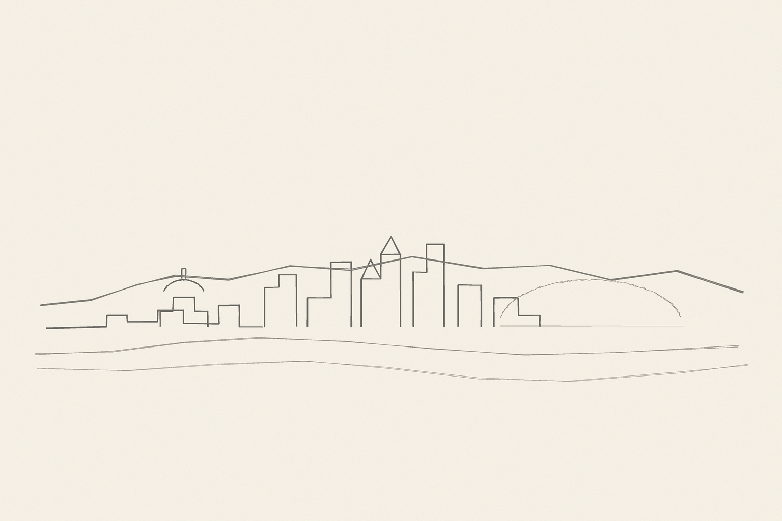 Minimal pencil outline of Austin