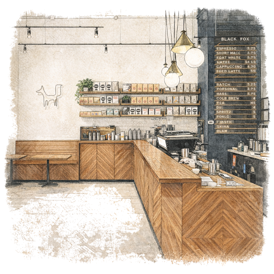 Black Fox Coffee at 70 Pine Street in New York