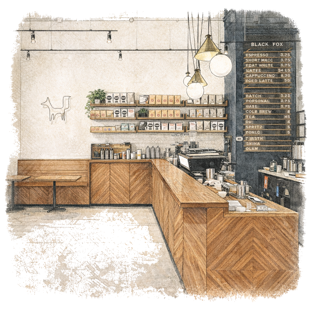 Black Fox Coffee at 70 Pine Street in New York