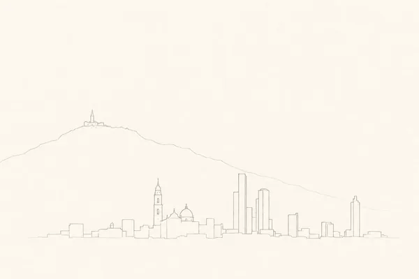 Minimal pencil outline of Bogotá