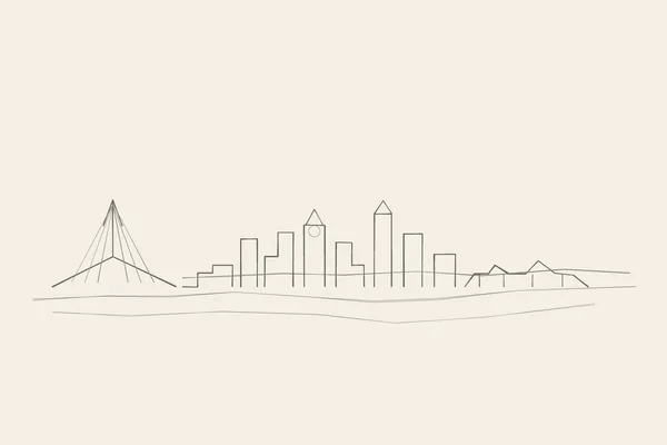 Minimal pencil outline of Boston