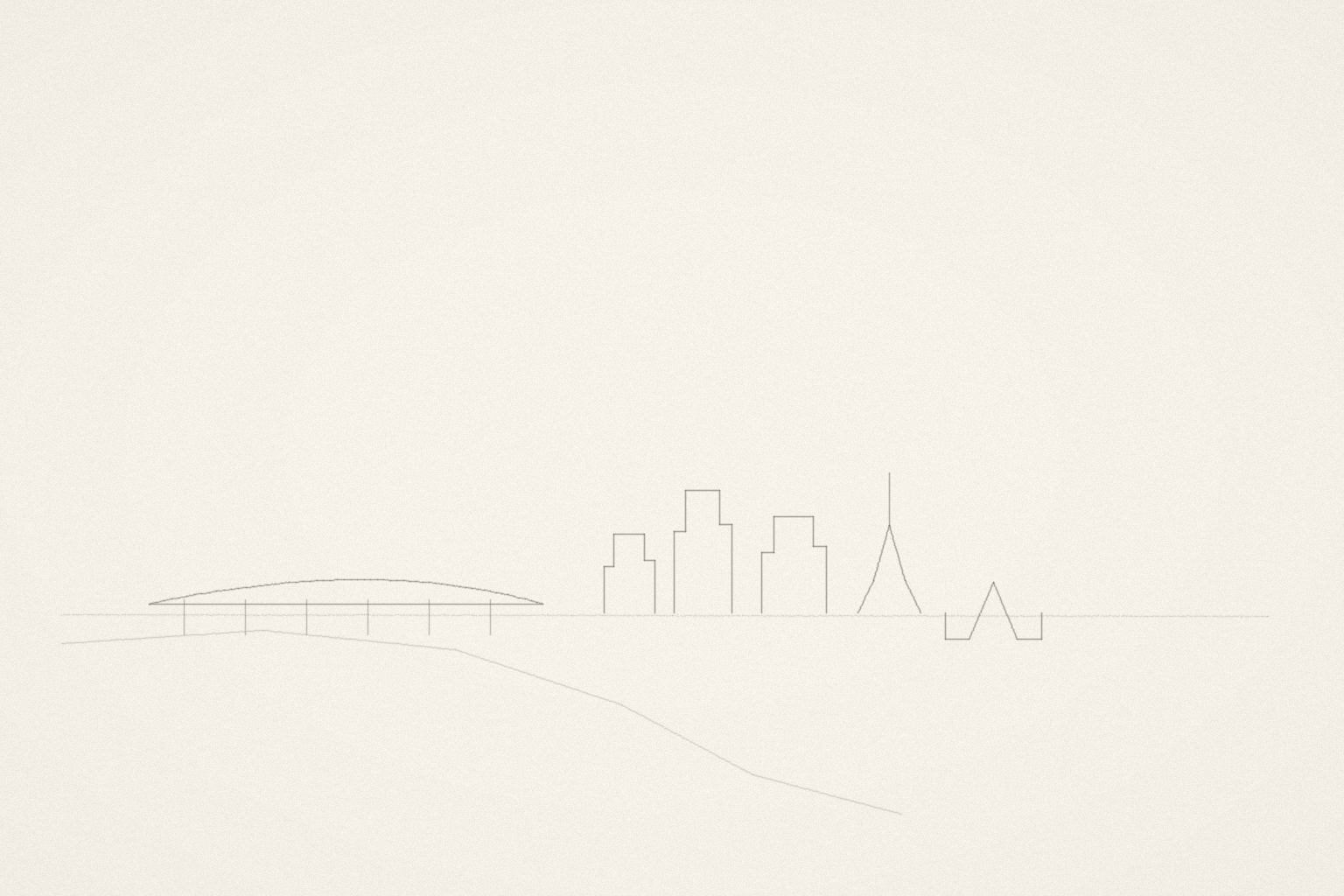 Minimal pencil outline of Brisbane
