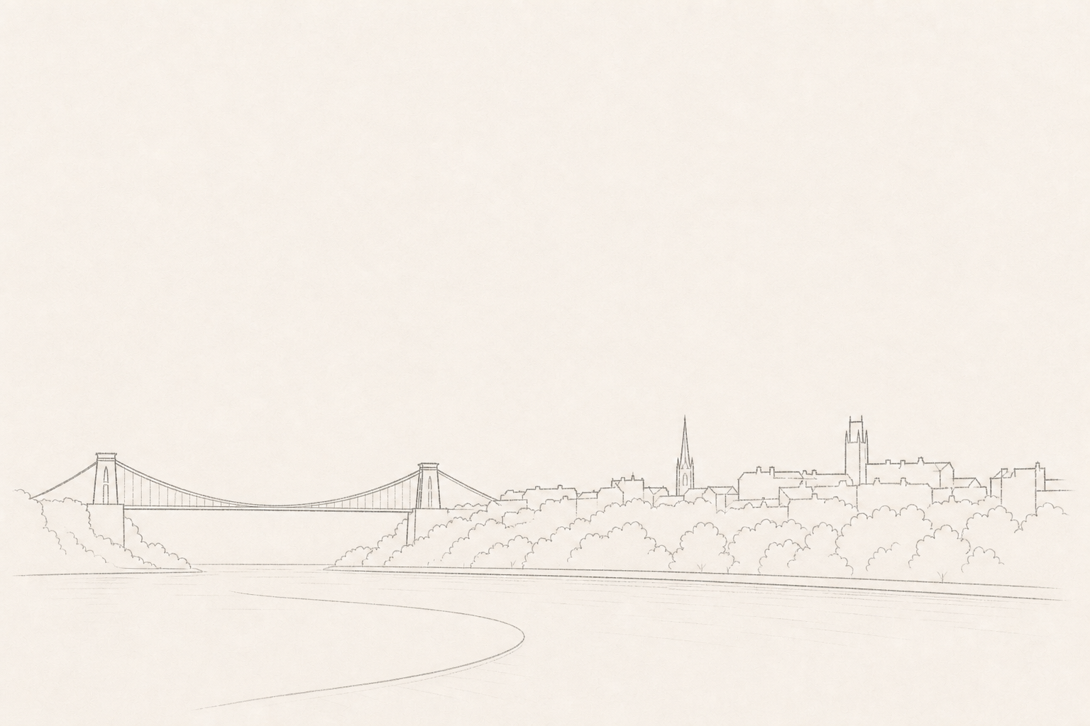 Minimal pencil outline of Bristol