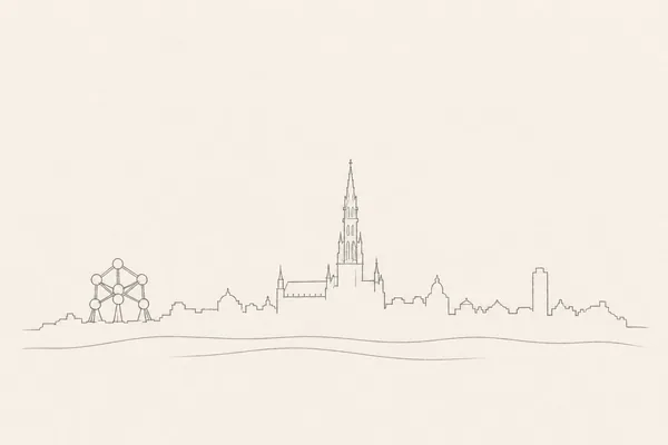 Minimal pencil outline of Brussels
