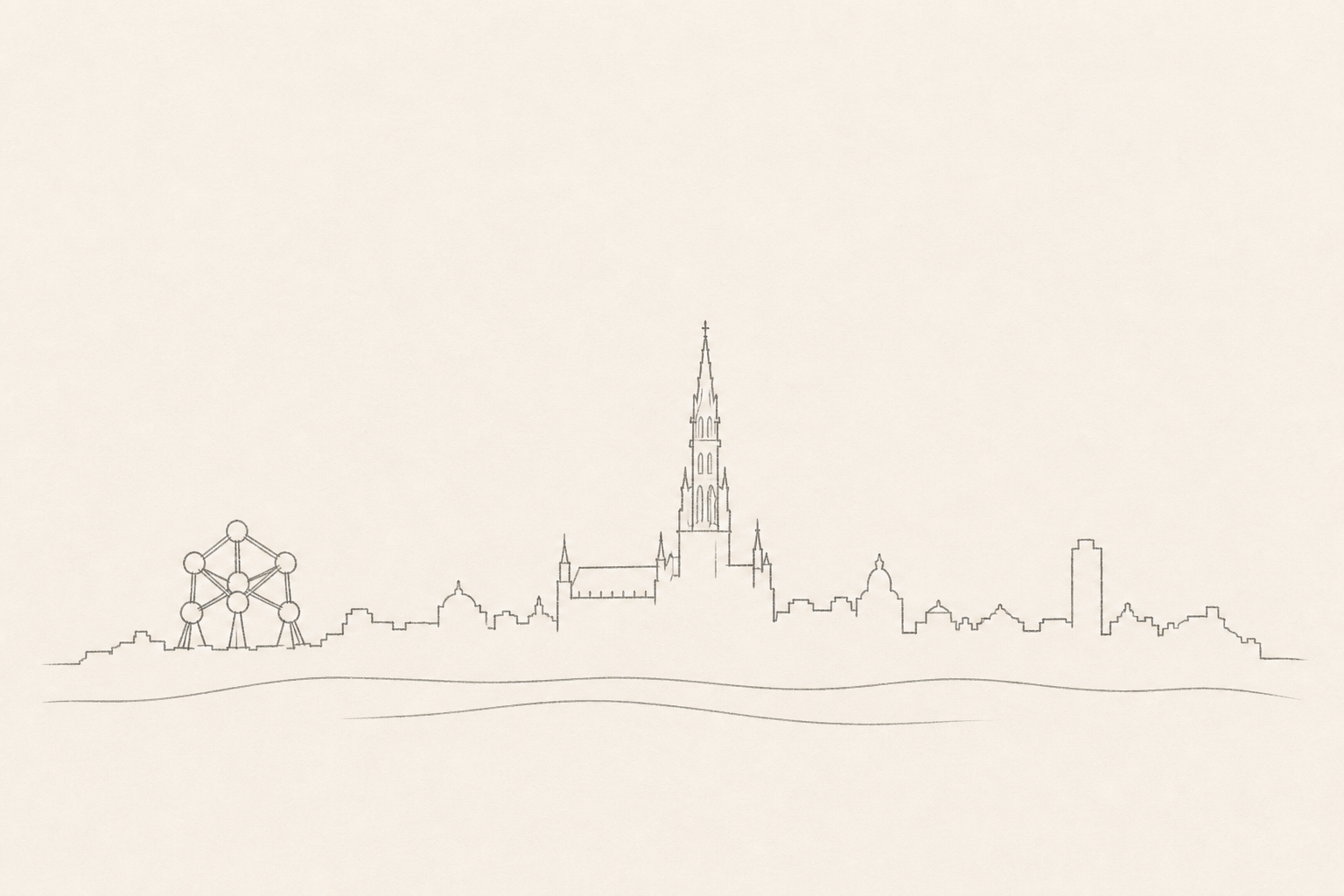 Minimal pencil outline of Brussels