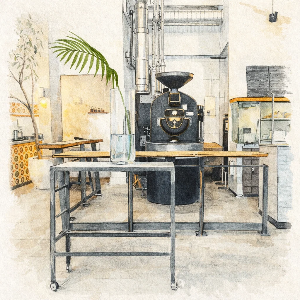 Patricia standing coffee bar