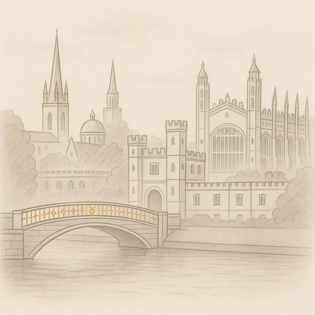 Illustration of Cambridge cityscape