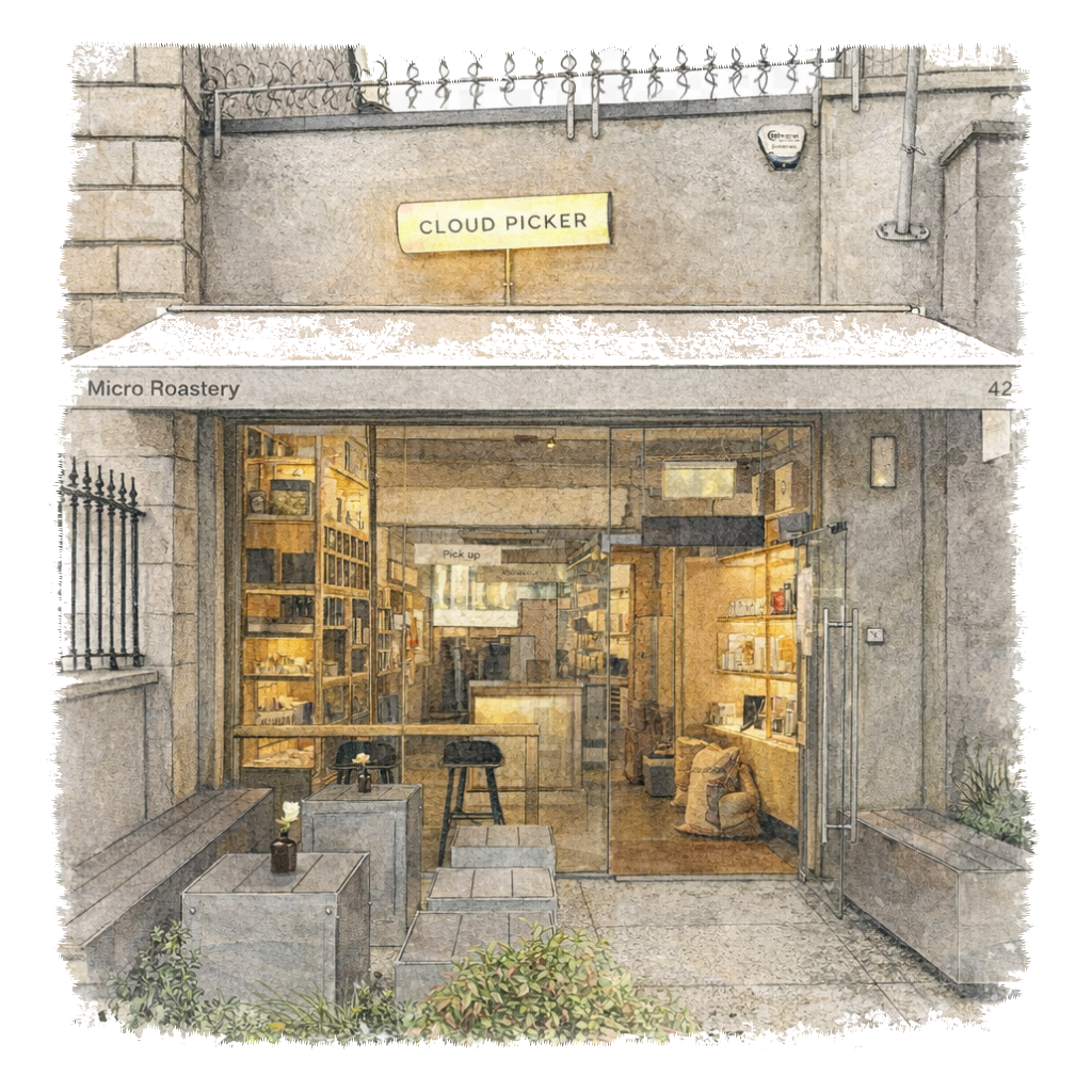 Cloud Picker Cafe illustration