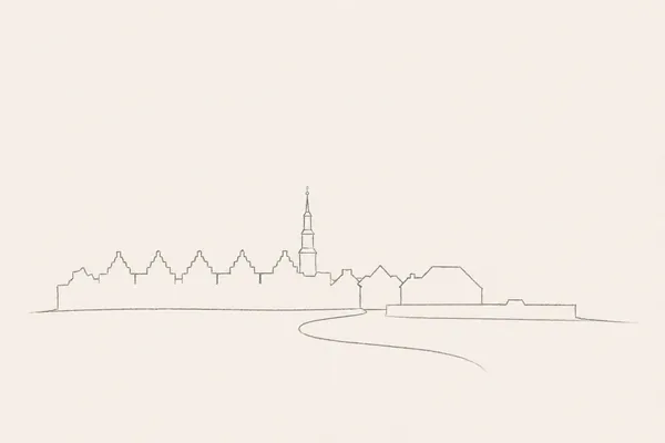 Minimal pencil outline of Copenhagen