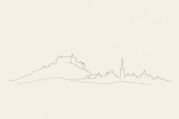 Minimal pencil outline of Edinburgh