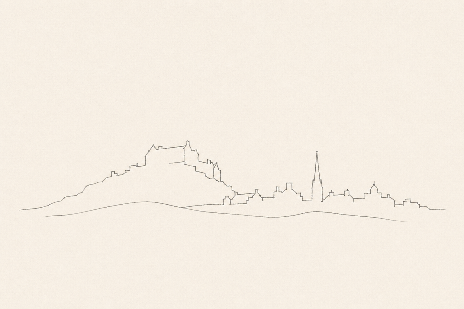 Minimal pencil outline of Edinburgh