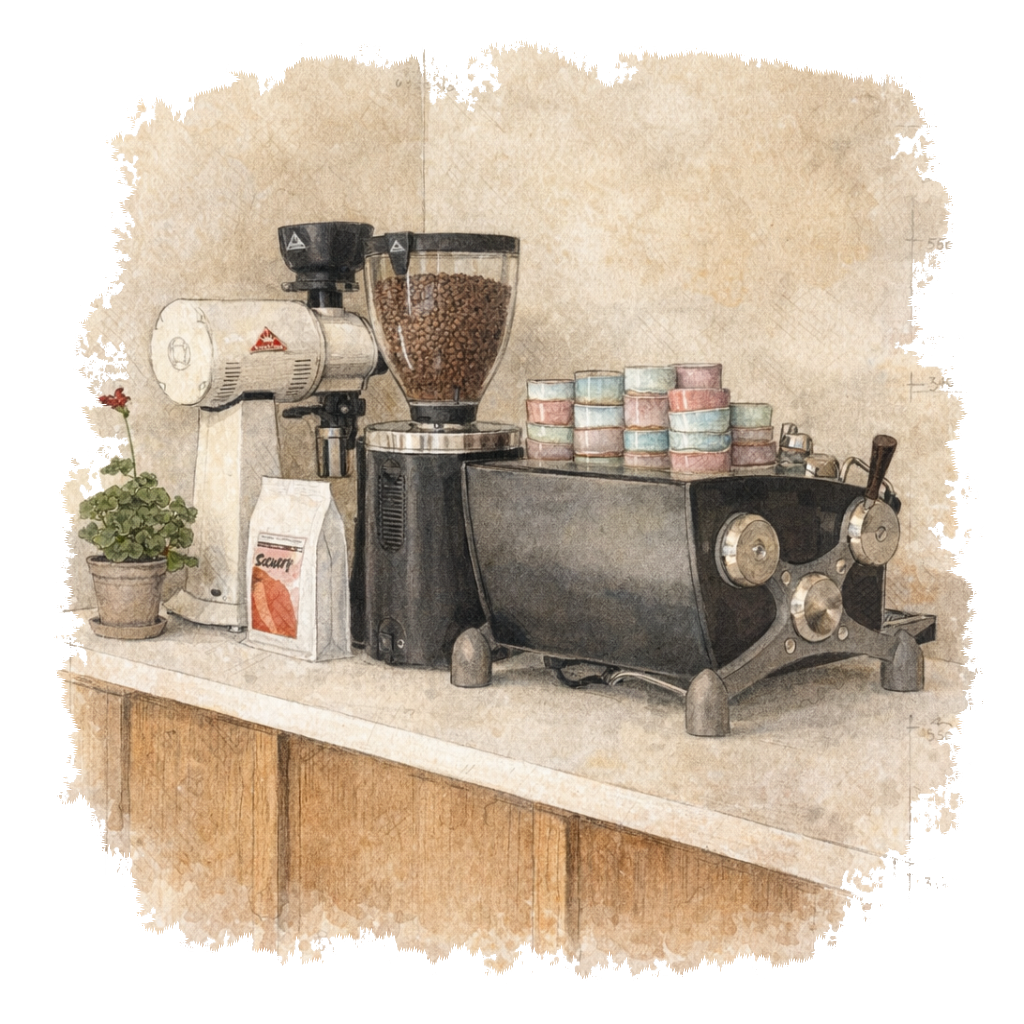 Flux Coffee interior in Cambridge