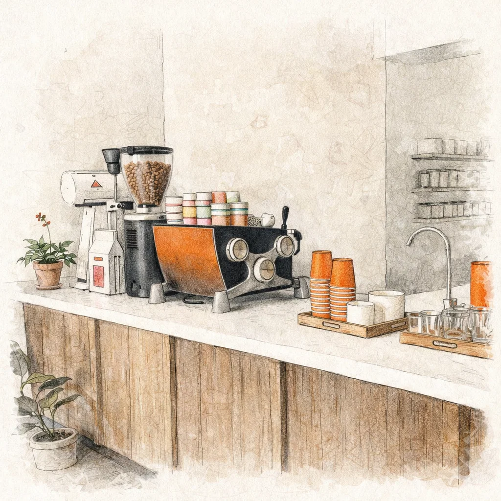 Flux Coffee interior in Cambridge