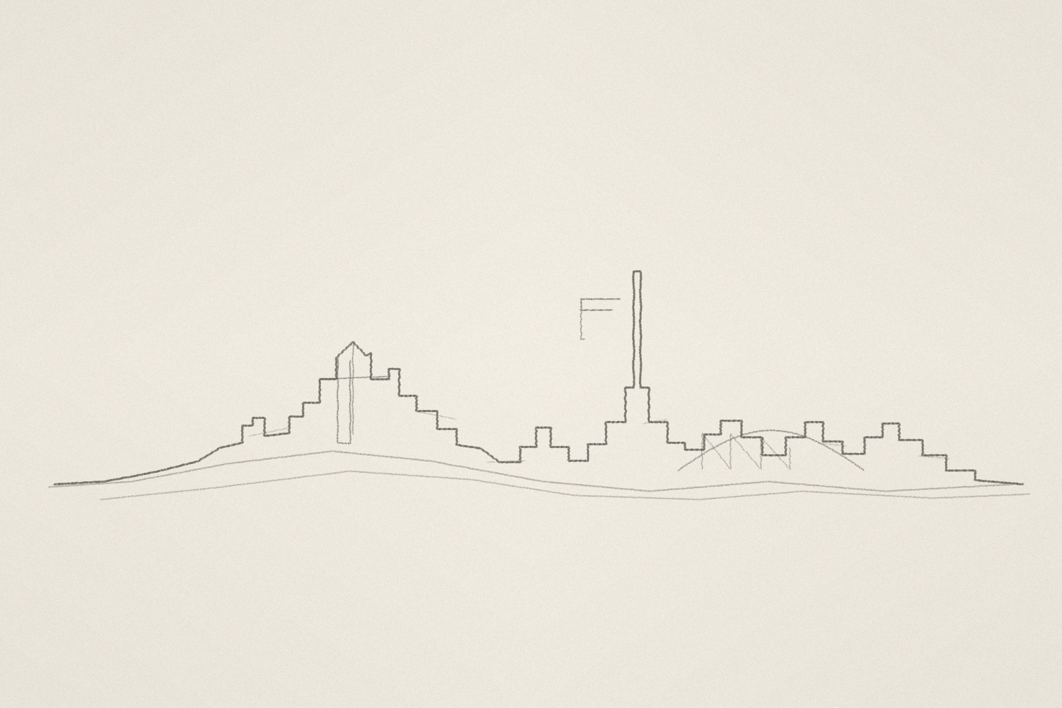 Minimal pencil outline of Glasgow