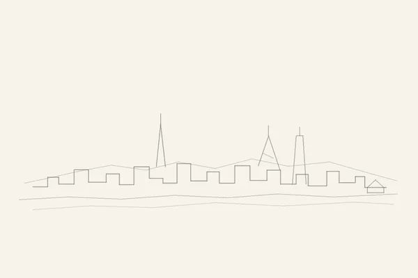 Minimal pencil outline of Hong Kong