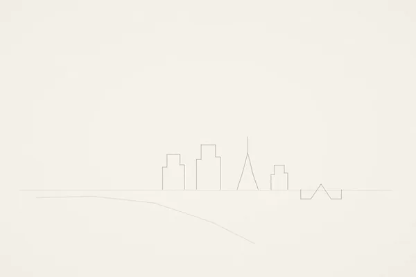 Minimal pencil outline of Houston