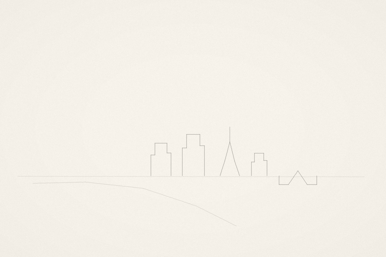 Minimal pencil outline of Houston