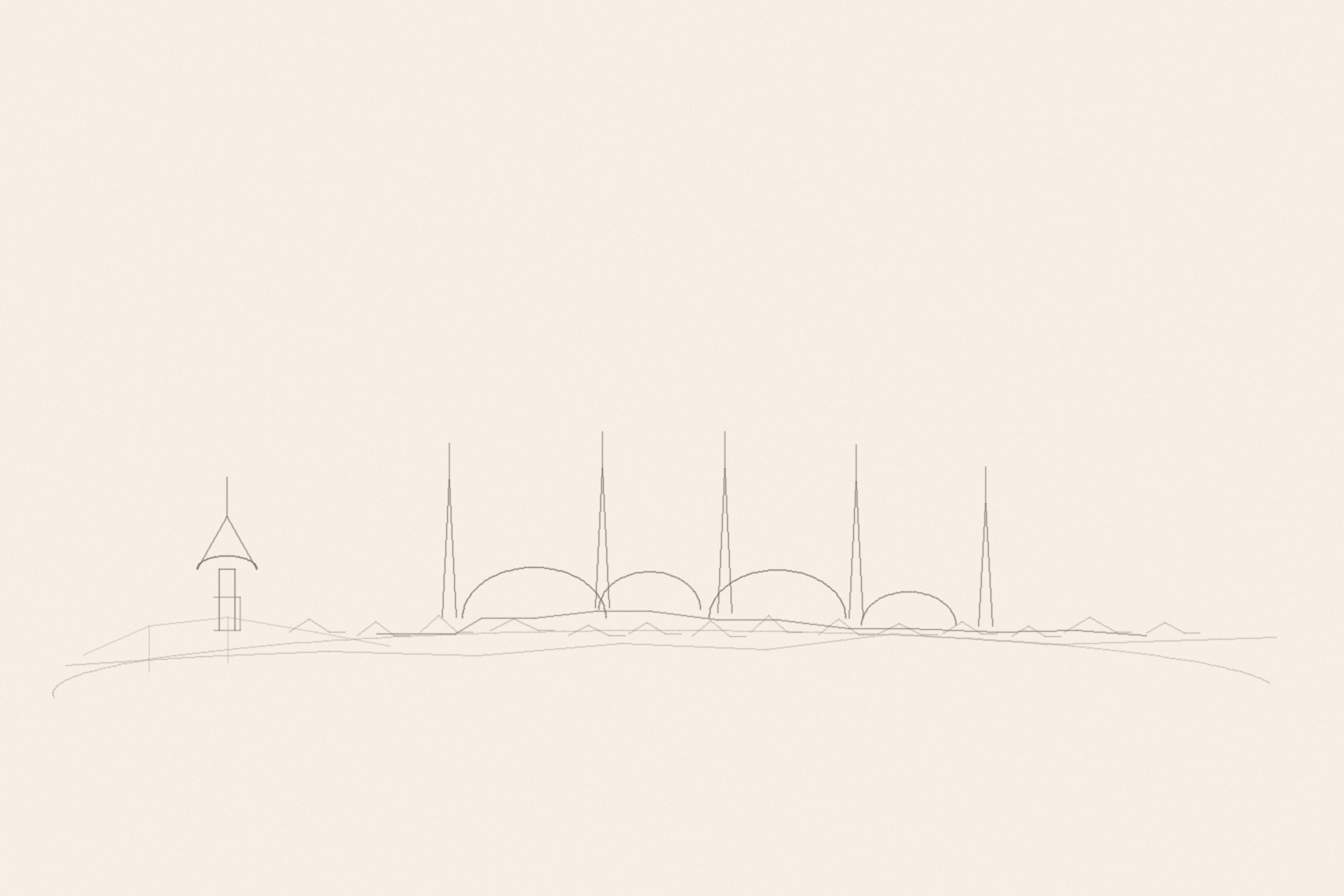 Minimal pencil outline of Istanbul