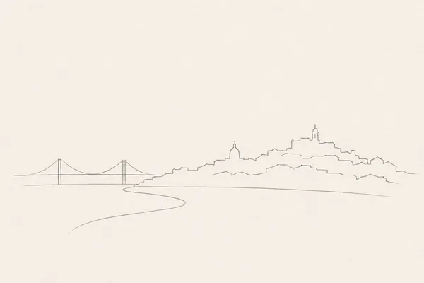 Minimal pencil outline of Lisbon