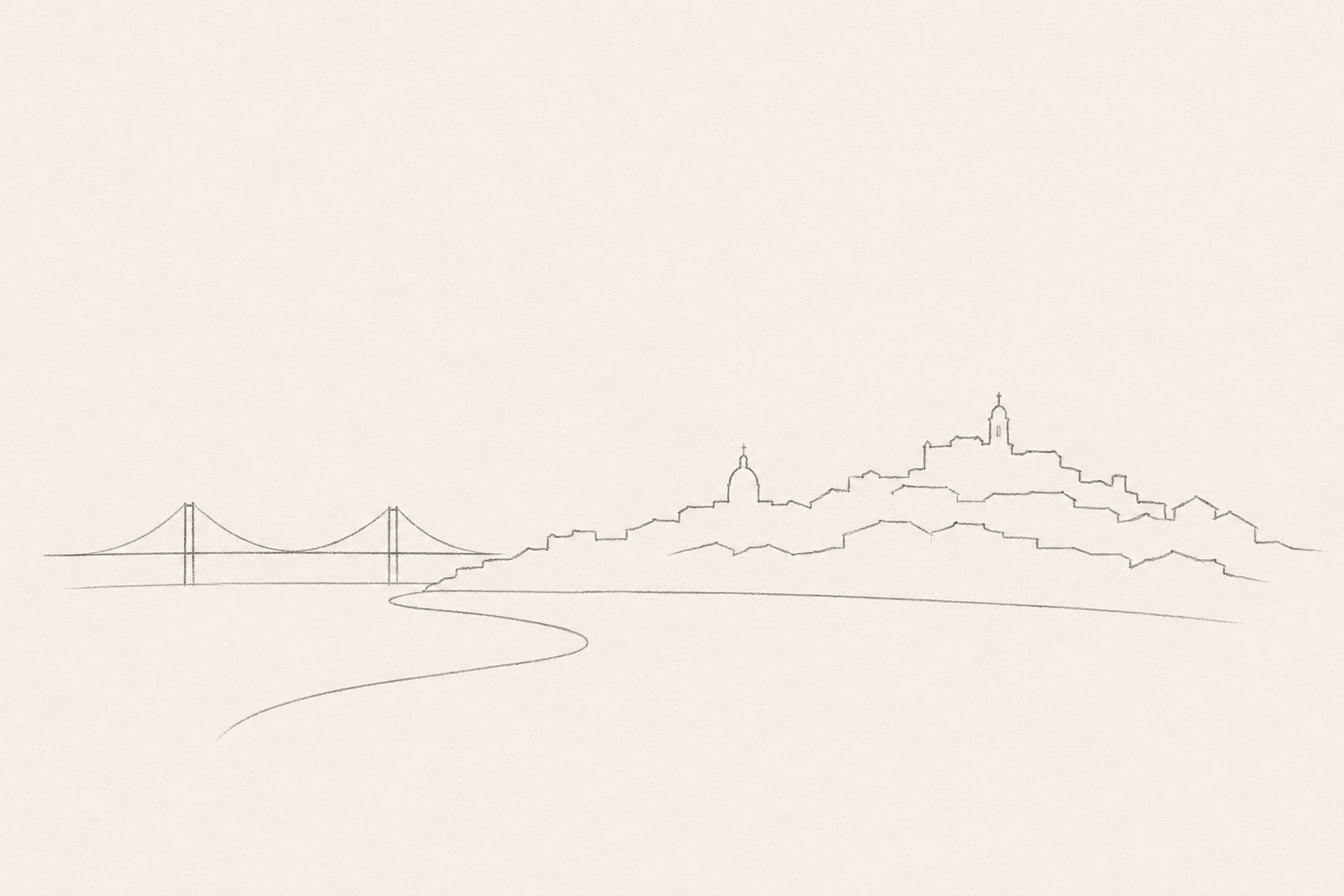 Minimal pencil outline of Lisbon