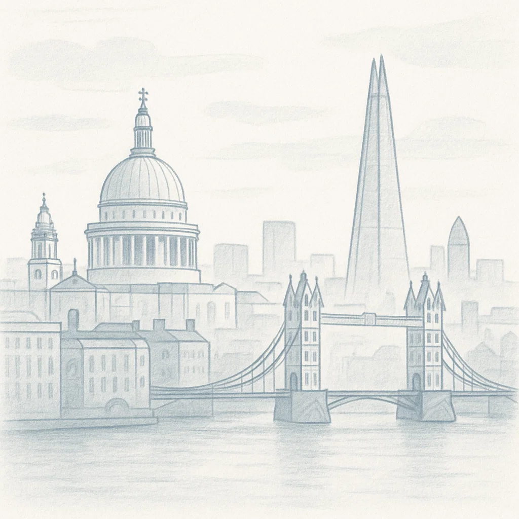 Illustration of a London townhouse street