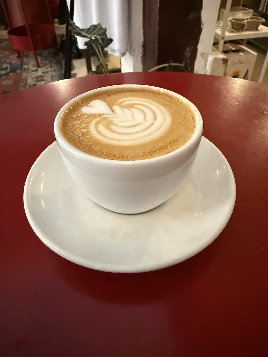 Coffee and seating at Toma Café 1