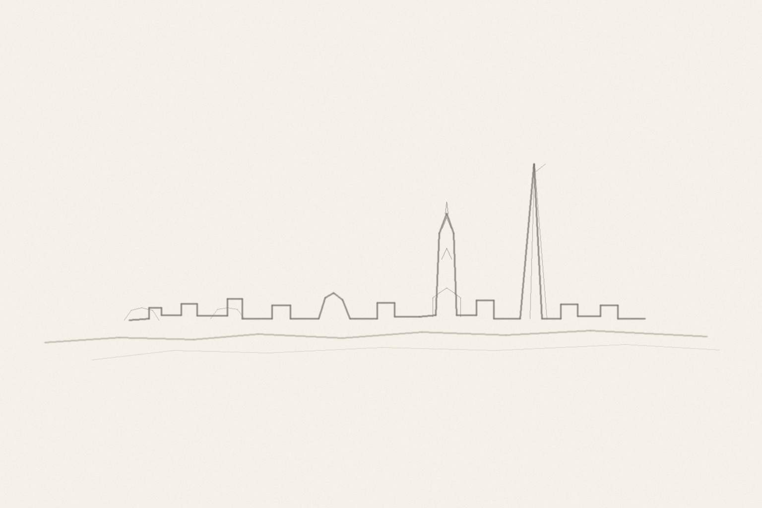 Minimal pencil outline of Manchester