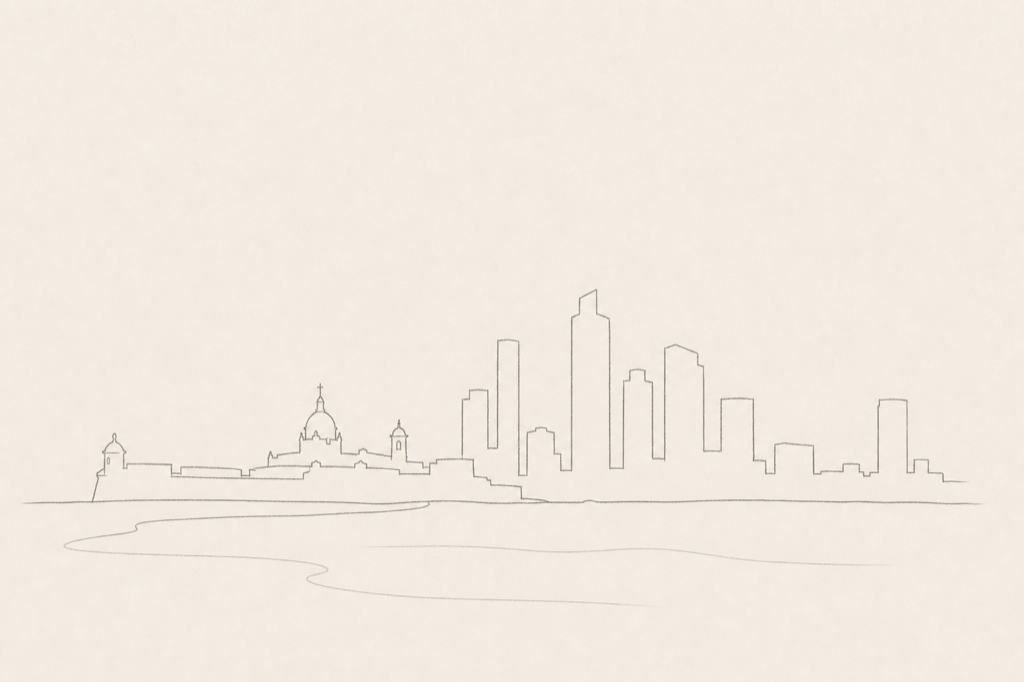Minimal pencil outline of Manila