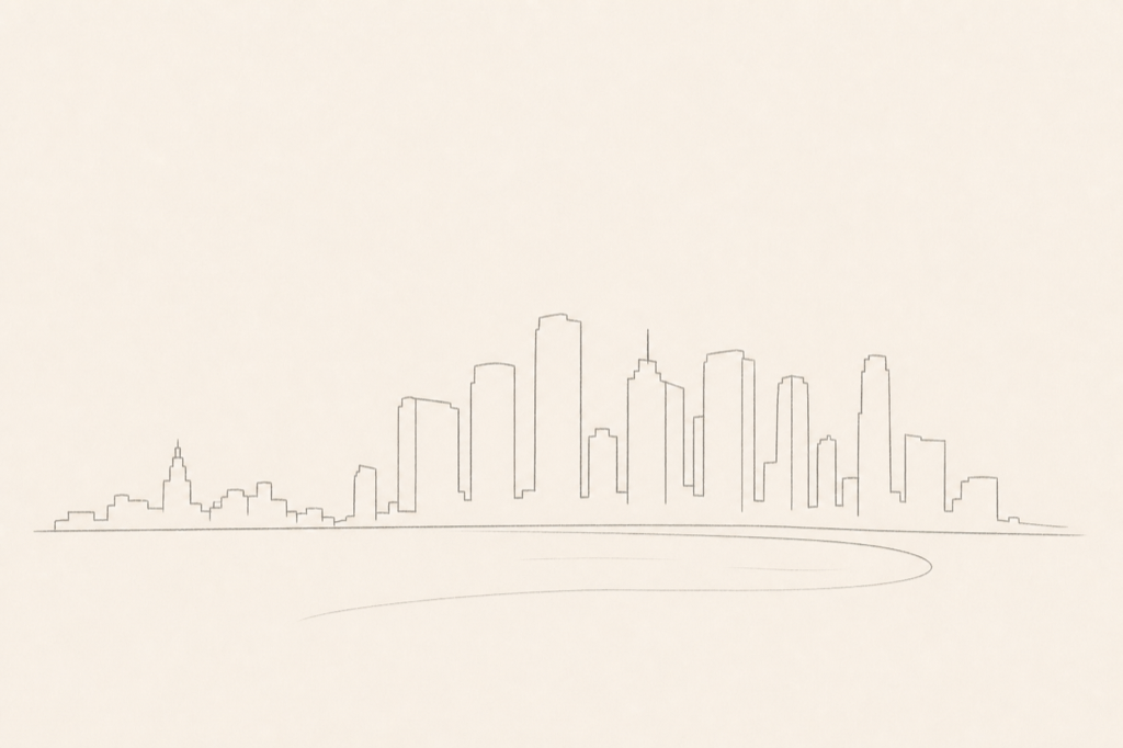 Minimal pencil outline of Miami