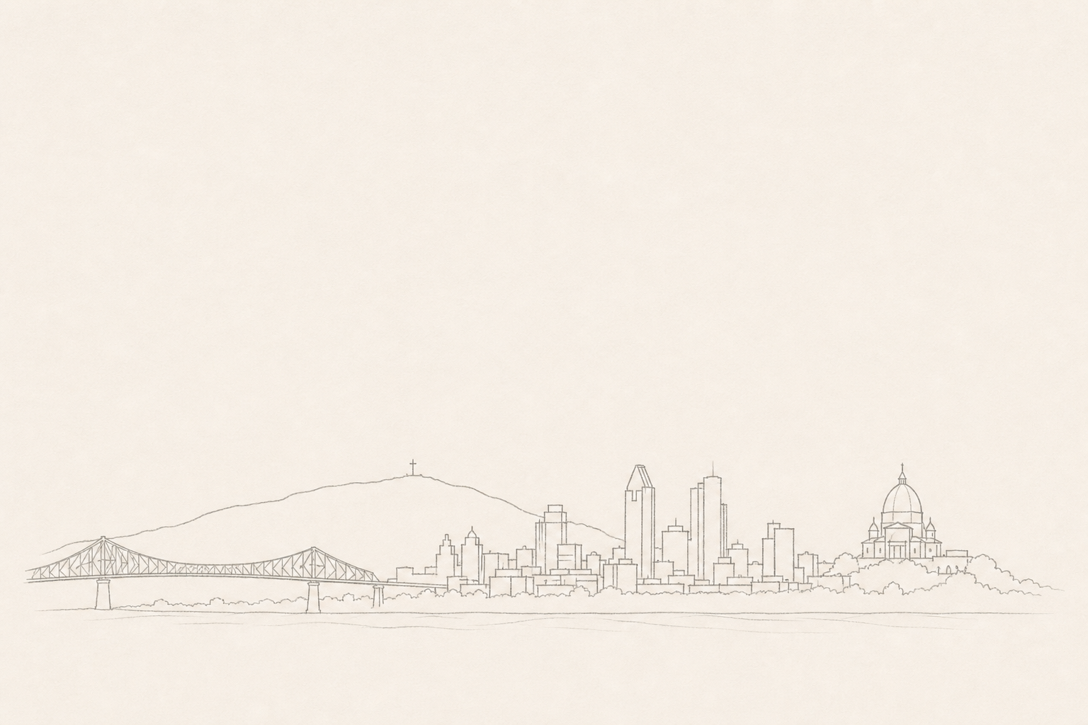 Minimal pencil outline of Montreal