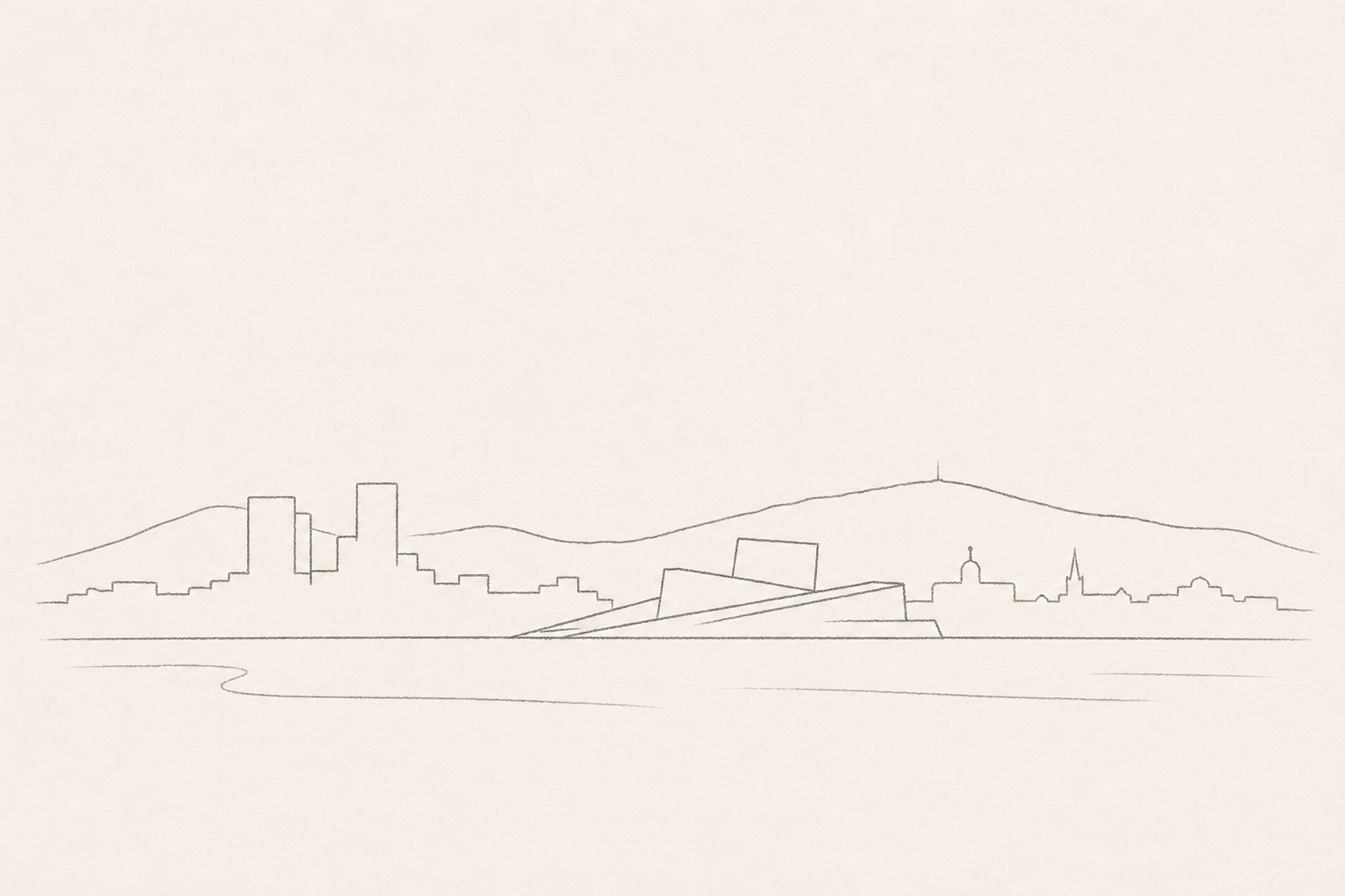 Minimal pencil outline of Oslo