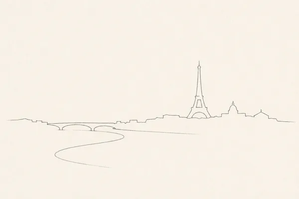 Minimal pencil outline of Paris