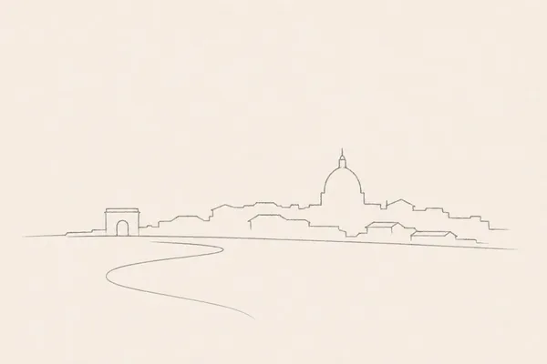 Minimal pencil outline of Rome