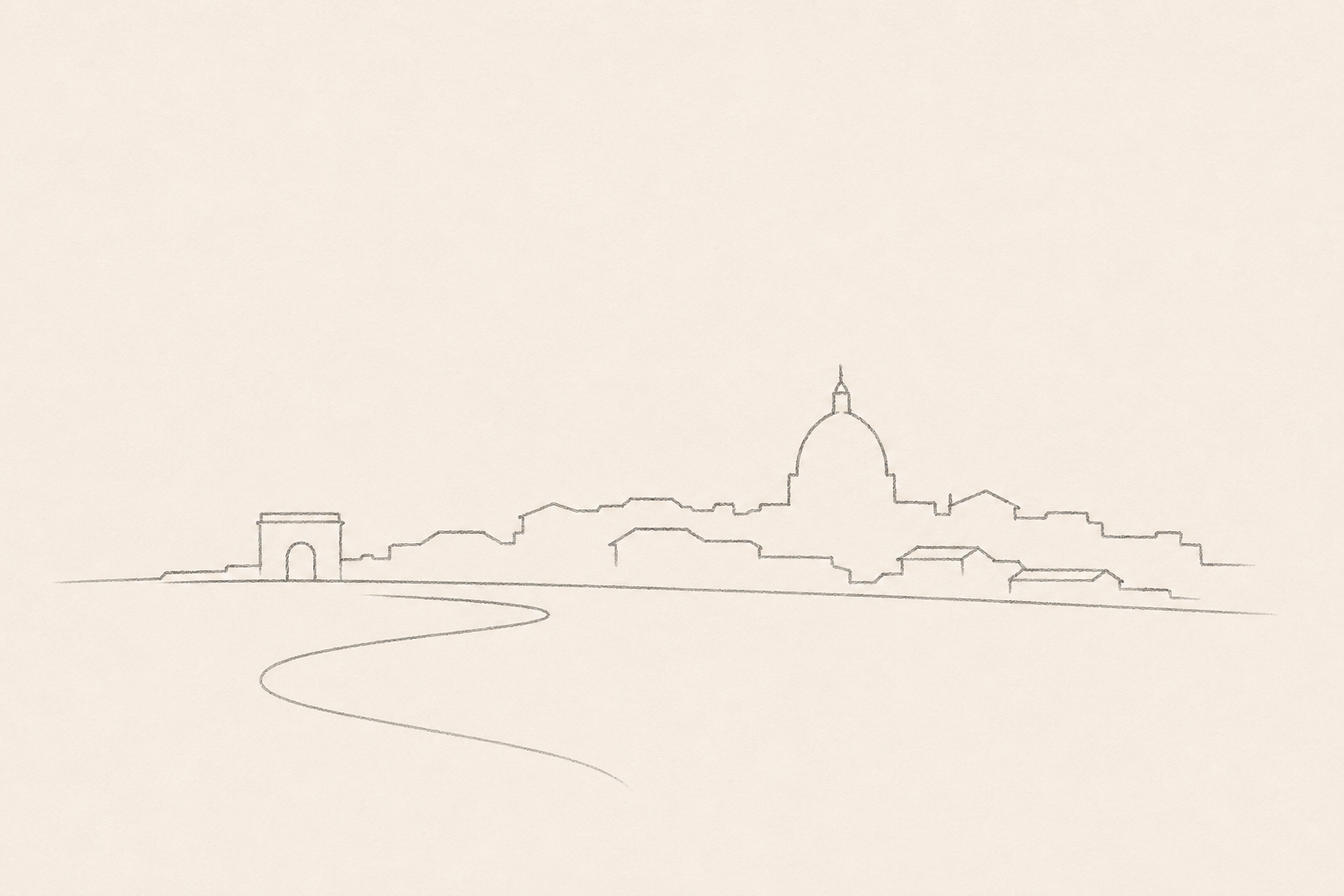 Minimal pencil outline of Rome