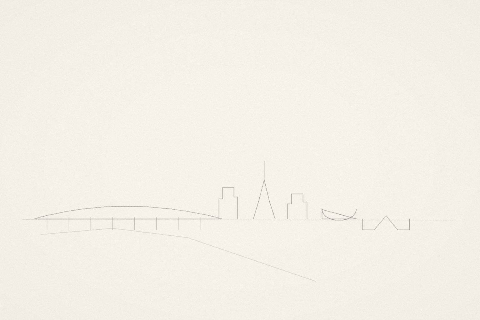 Minimal pencil outline of San Diego