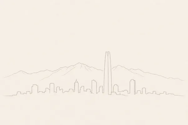 Minimal pencil outline of Santiago