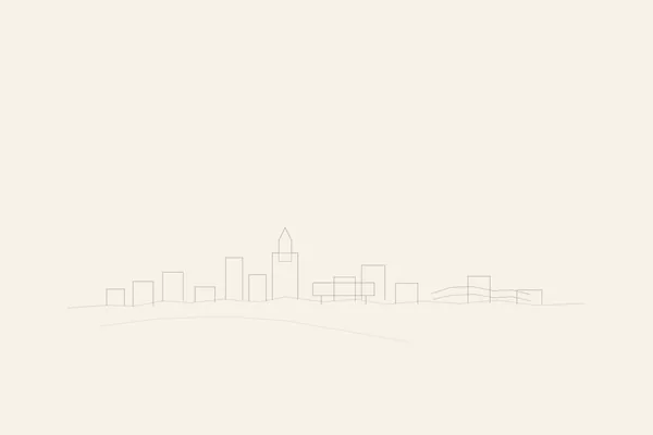 Minimal pencil outline of São Paulo