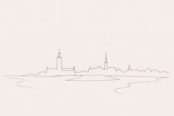 Minimal pencil outline of Stockholm