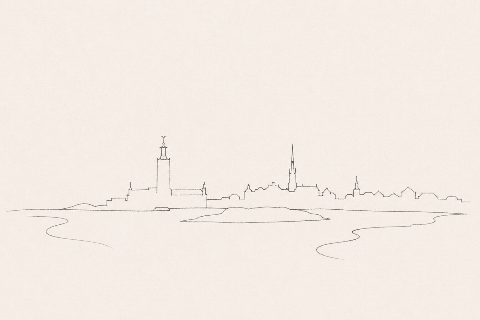 Minimal pencil outline of Stockholm