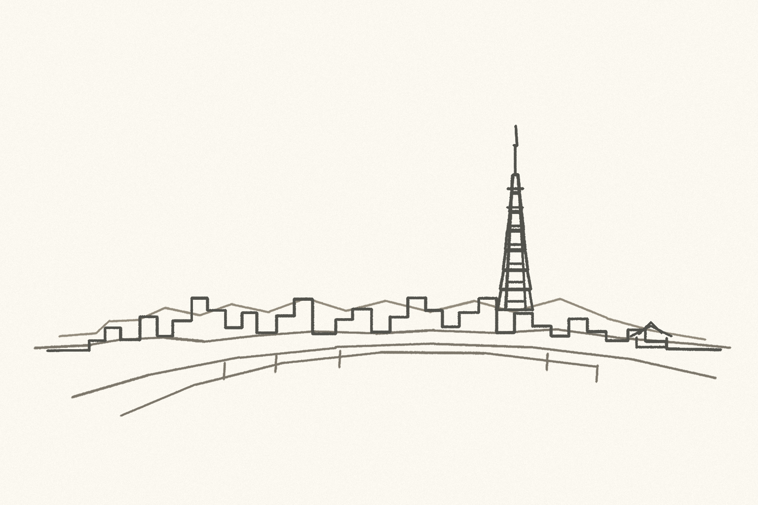 Minimal pencil outline of Taipei