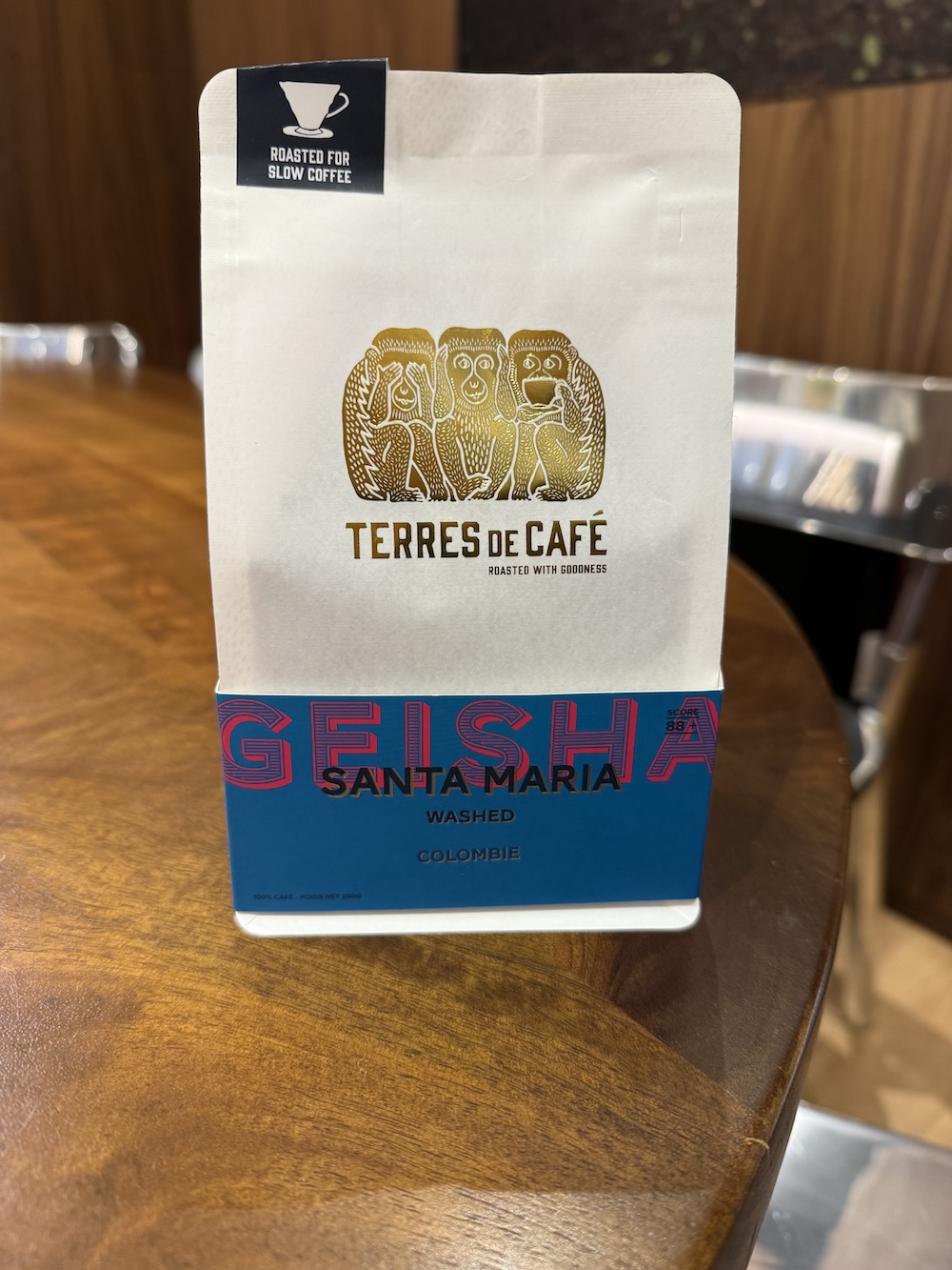 Barista workspace details at Terres de Café