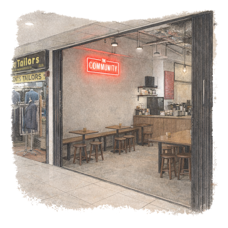 The Community Coffee Singapore illustration