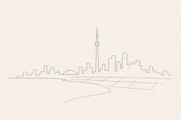 Minimal pencil outline of Toronto