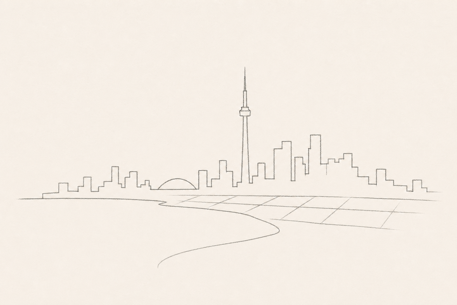 Minimal pencil outline of Toronto
